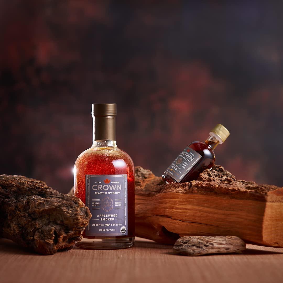 image:imageCrown Maple Applewood Smoked Organic Maple Syrup 100 Pure Grade A Gluten Free No Preservatives NonGMO Pancake and Breakfast Topping 127 FL Oz