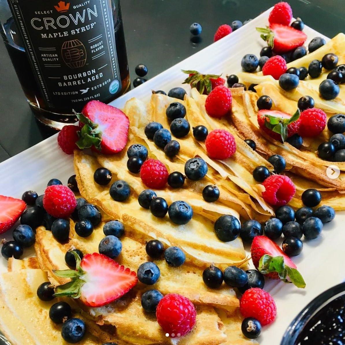 image:imageCrown Maple Bourbon Barrel Aged Organic Maple Syrup 128 Fl Oz Pancakes Flavor Cocktails Marinades and SaucesBourbon Barrel Aged