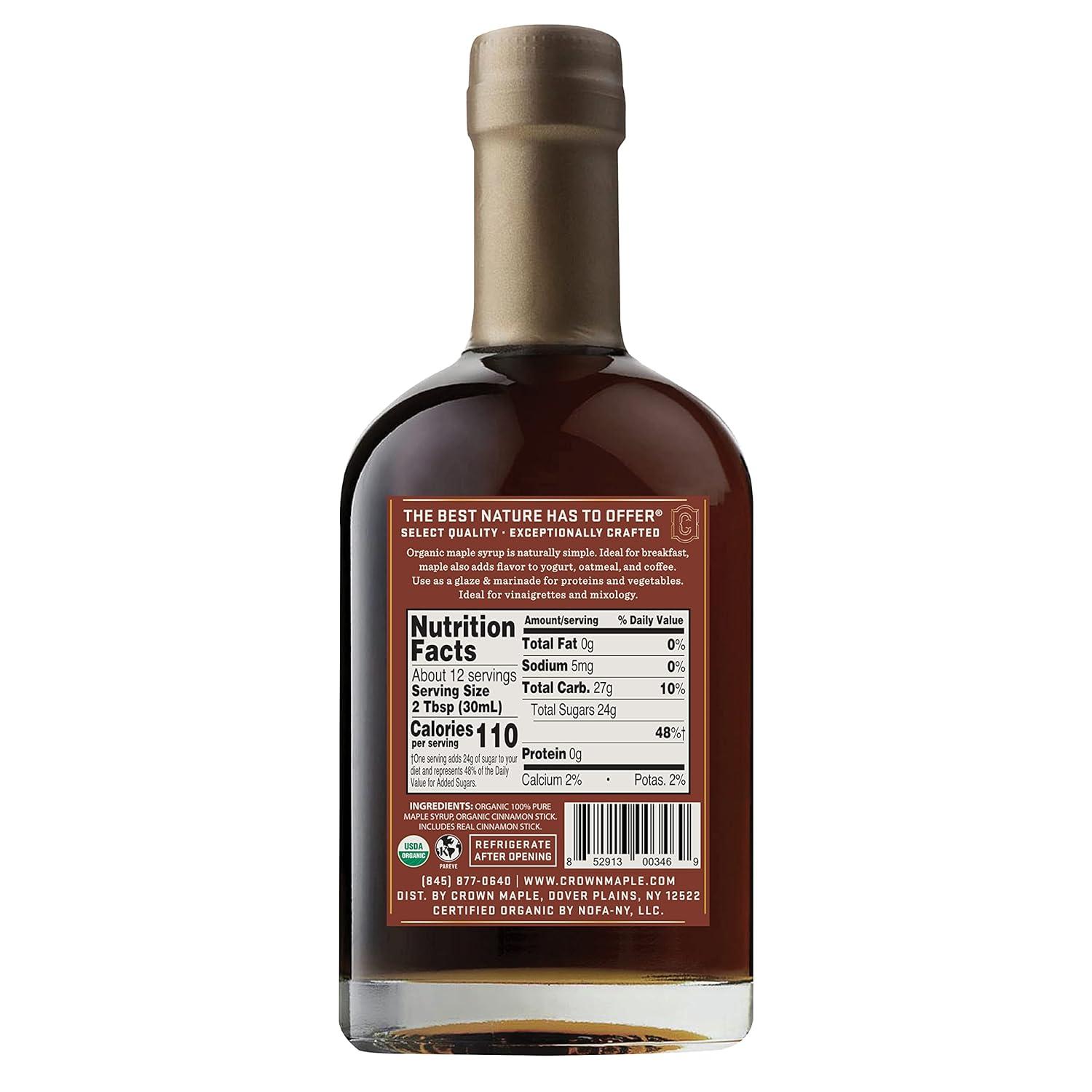 image:imageCrown Maple Brown Butter Flavor Organic Maple Syrup 85 Fl Oz Pack of 6Cinnamon Infused