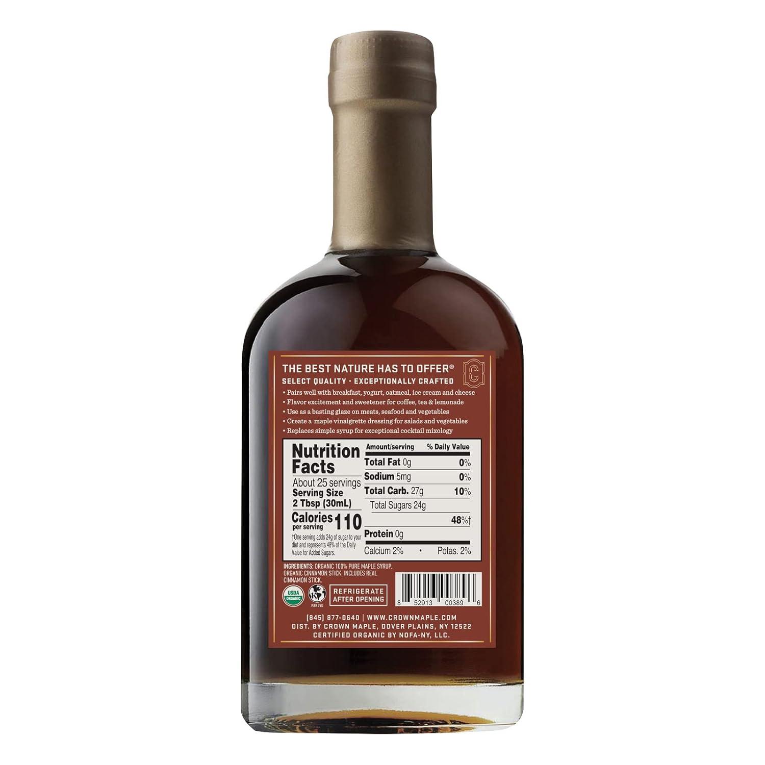 image:imageCrown Maple Brown Butter Flavor Organic Maple Syrup 85 Fl Oz Pack of 6Cinnamon Infused
