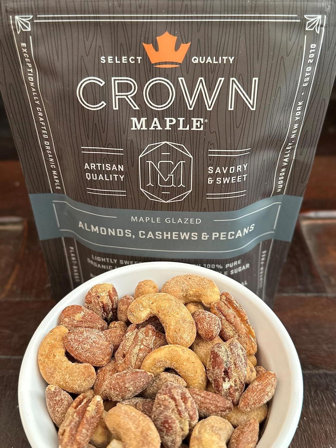 image:imageCrown Maple Glazed Nuts Almonds Cashews Pecans 4 Oz Pouch Pure Maple Sweetened Versatile Gourmet SnackAlmonds Cashews Pecans