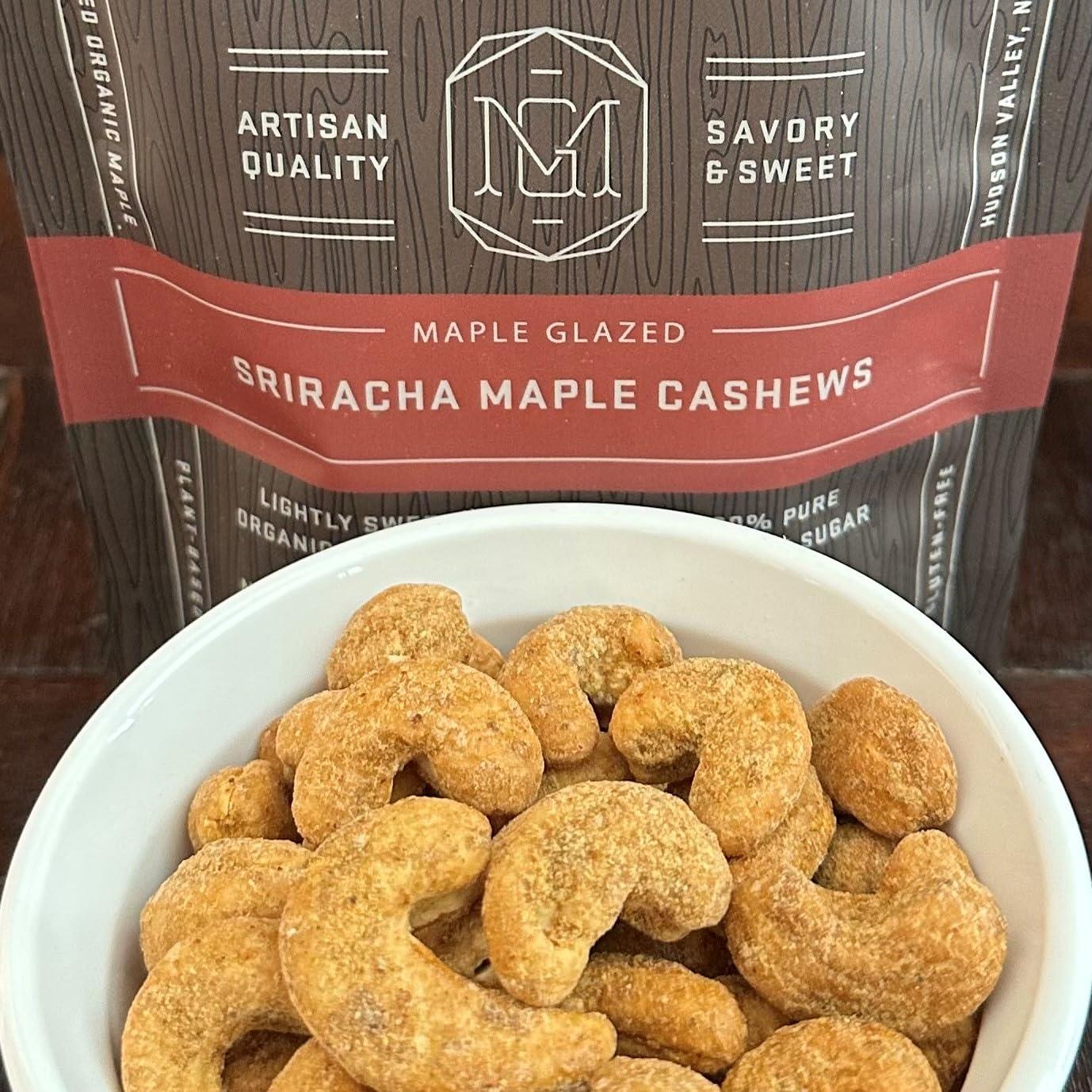 image:imageCrown Maple Glazed Nuts Sriracha Maple Cashews Lightly Sweetened with 100 Pure Organic Maple Syrup and Maple Sugar 4 oz Pack of 3