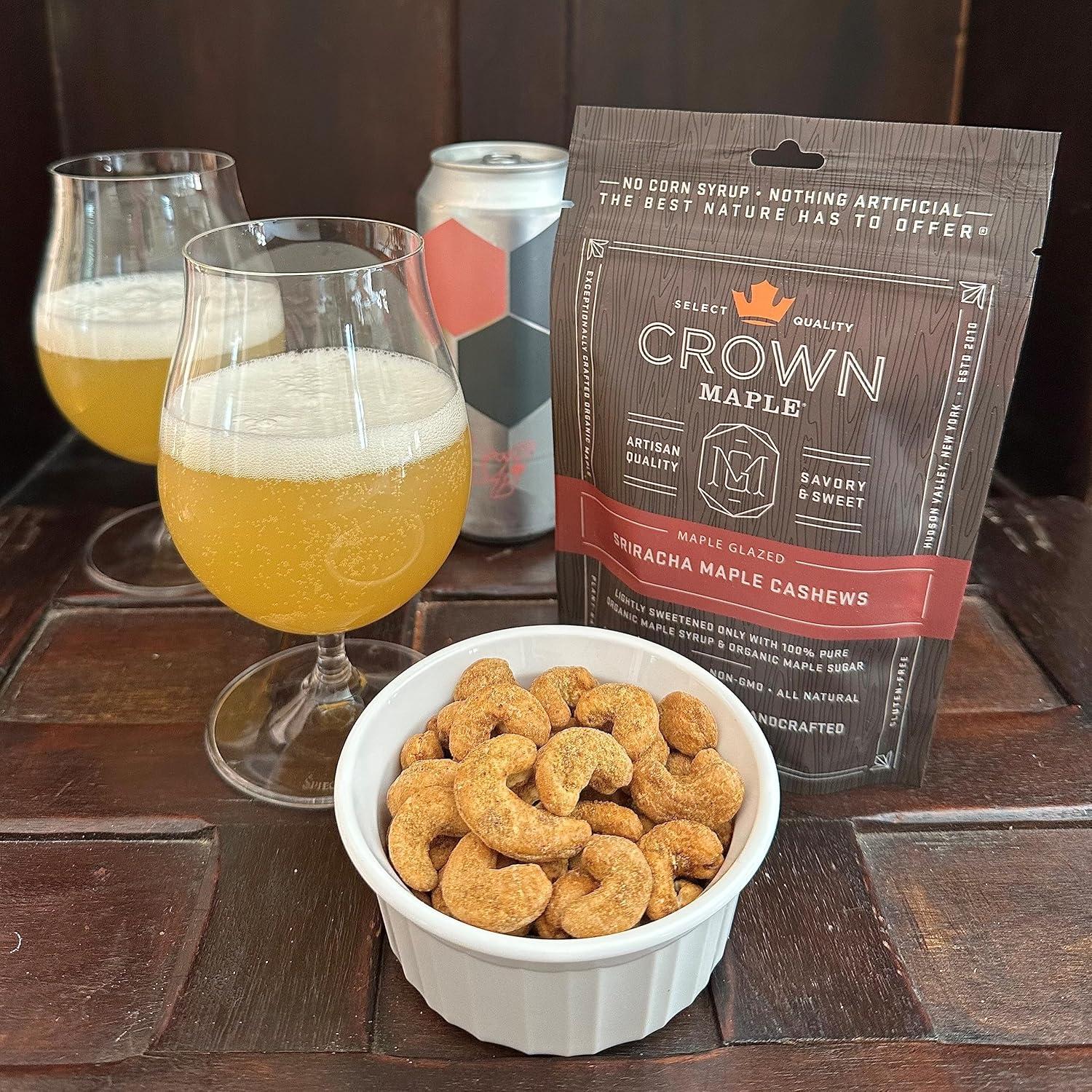 image:imageCrown Maple Glazed Nuts Sriracha Maple Cashews Lightly Sweetened with 100 Pure Organic Maple Syrup and Maple Sugar 4 oz Pack of 3