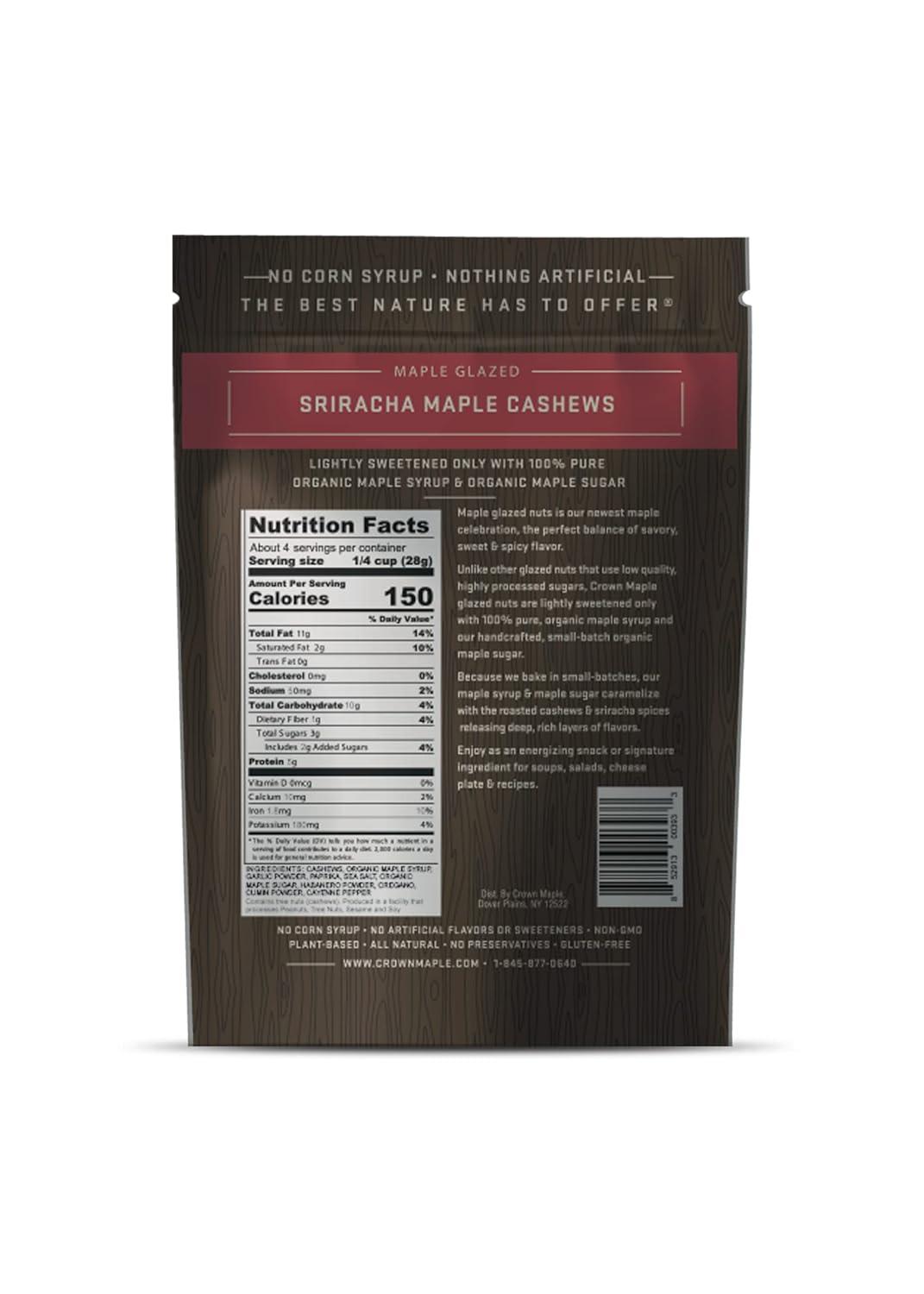 image:imageCrown Maple Glazed Nuts Variety Pack Lightly Sweetened with 100 Pure Organic Maple Syrup and Maple Sugar 4 oz Pack of 3