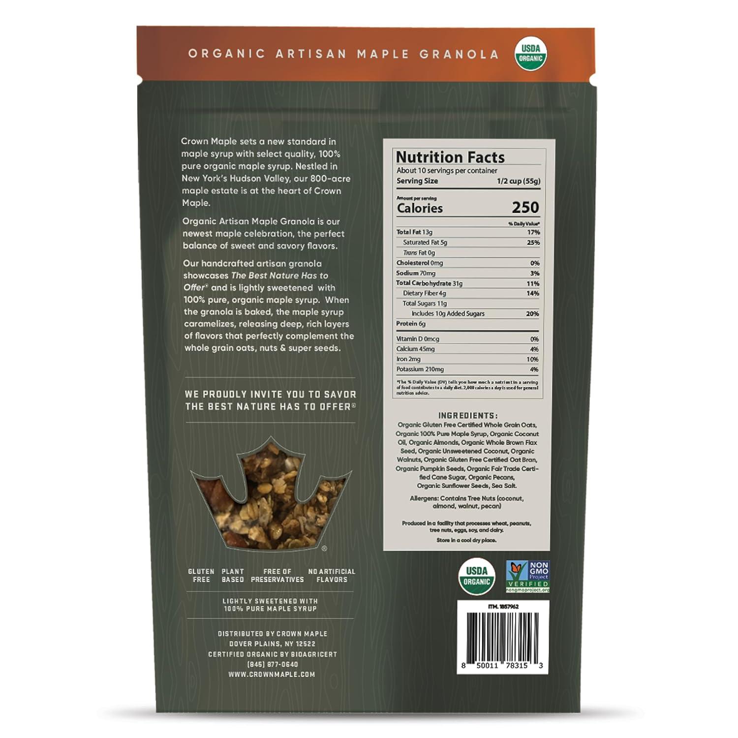 image:imageCrown Maple Organic Artisan Maple Granola Oats Nuts amp Super Seeds 20 Oz20 Ounce Pack of 1