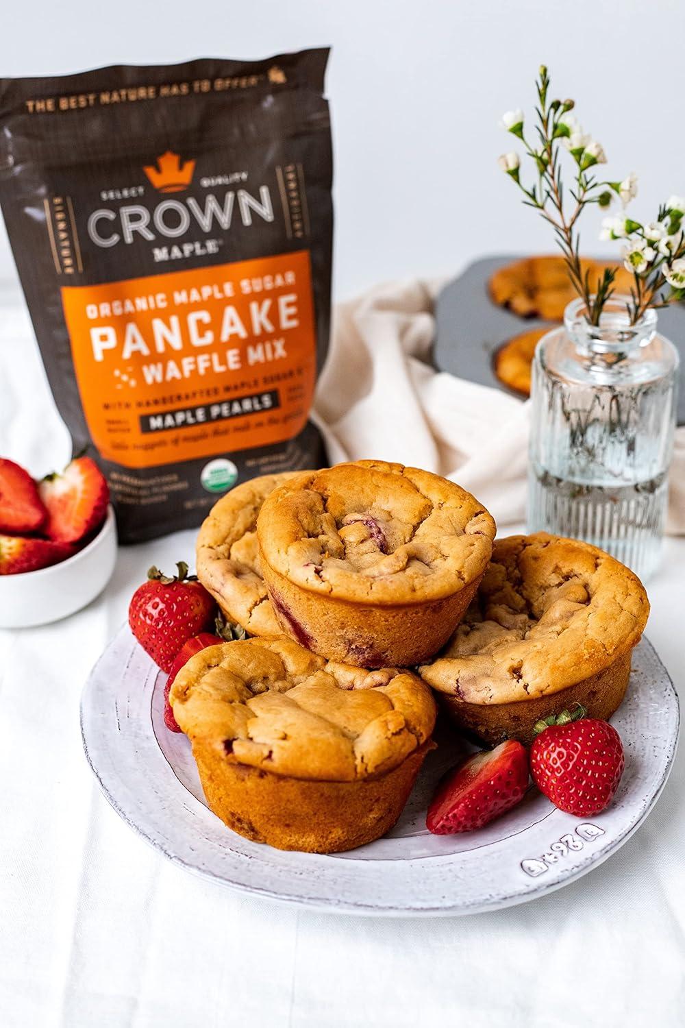image:imageCrown Maple Organic Maple Sugar Pancake and Waffle Mix 16oz with Handcrafted Maple Sugar and SmallBatch Maple Pearls16 Ounce Pack of 1