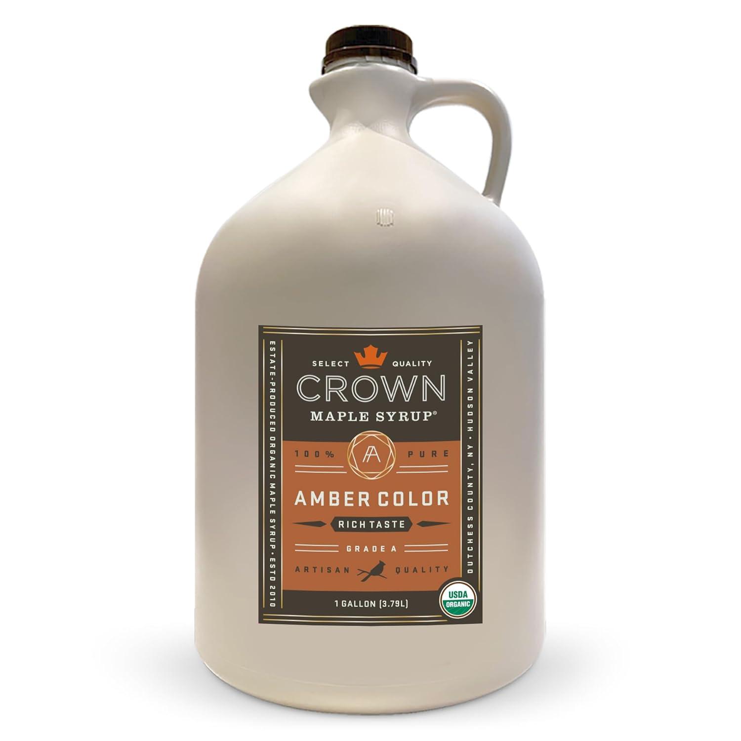image:imageCrown Maple Very Dark Color Strong Taste Certified Organic Grade A Maple Syrup 128 Fl Oz 1 Gallon Single Pancakes Basting Glazes Sauces MustardsAmber