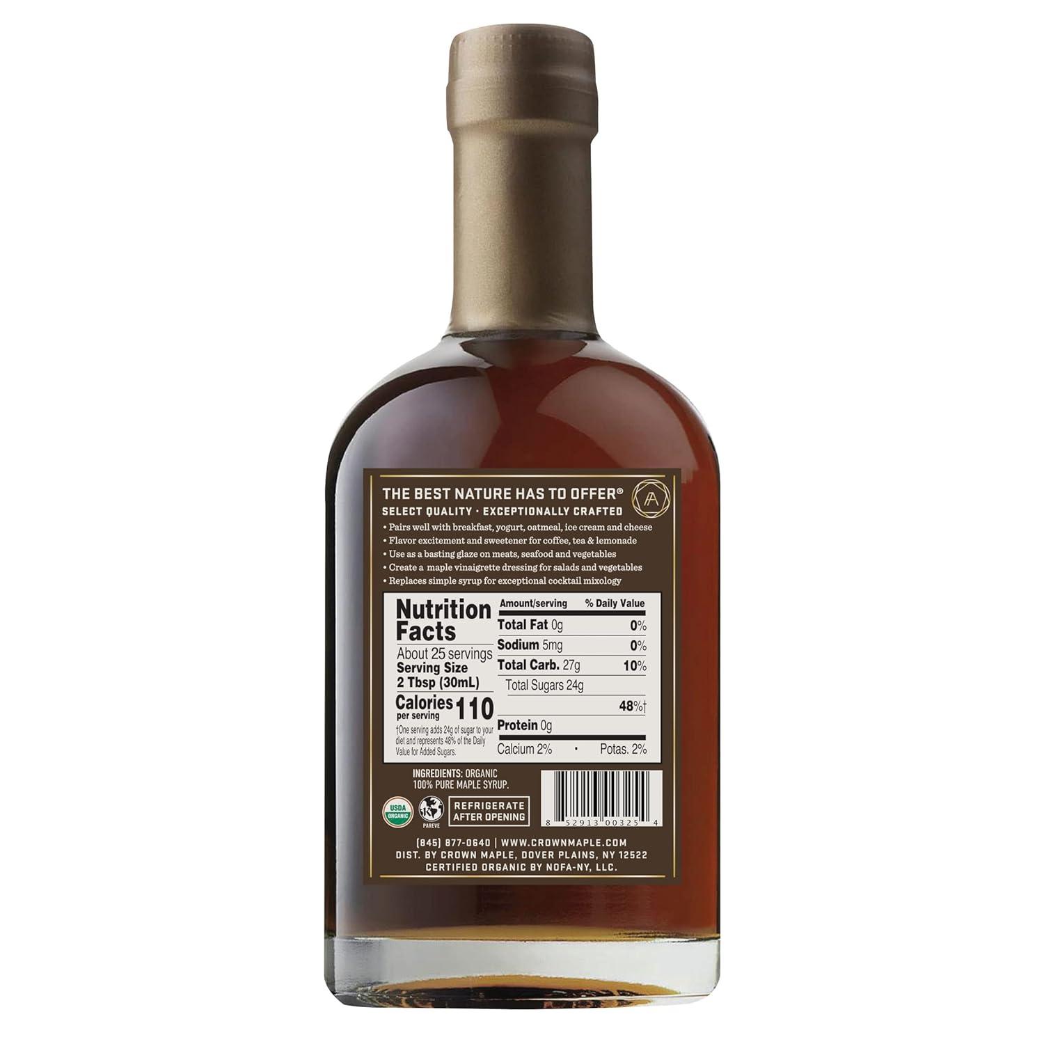 image:imageCrown Maple Very Dark Color Strong Taste Certified Organic Grade A Maple Syrup 128 Fl Oz 1 Gallon Single Pancakes Basting Glazes Sauces MustardsAmber