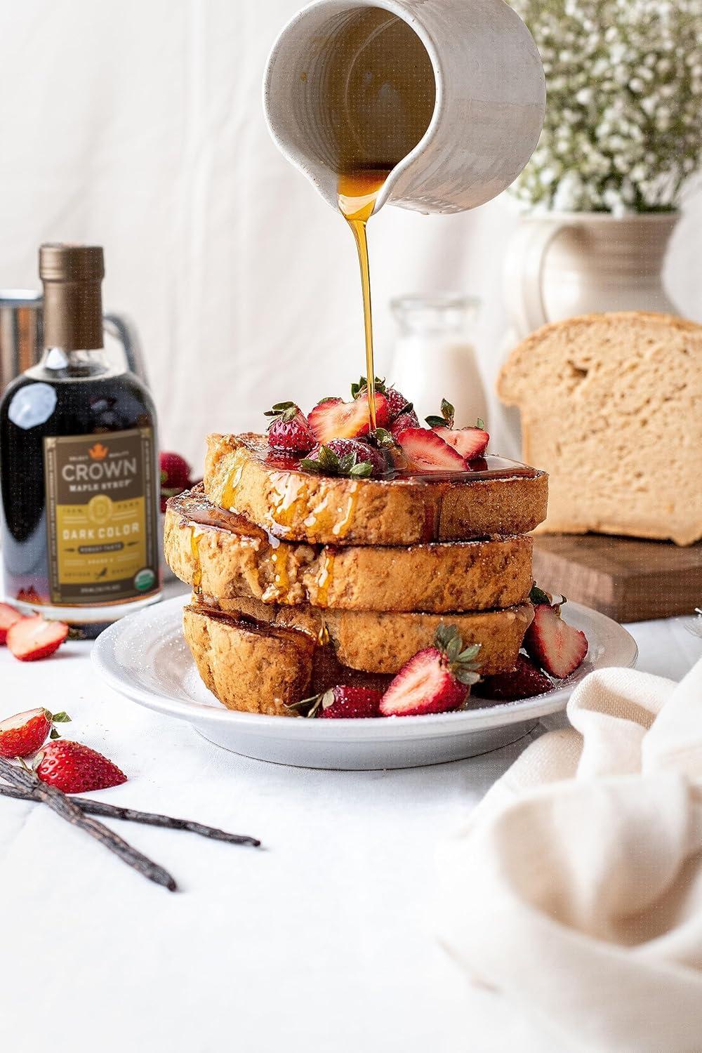 image:imageCrown Maple Very Dark Color Strong Taste Certified Organic Grade A Maple Syrup 128 Fl Oz 1 Gallon Single Pancakes Basting Glazes Sauces MustardsDark