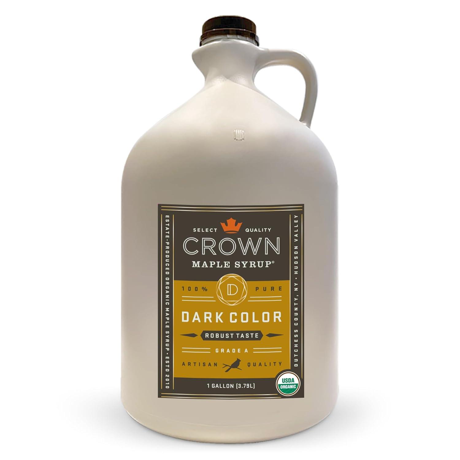 image:imageCrown Maple Very Dark Color Strong Taste Certified Organic Grade A Maple Syrup 128 Fl Oz 1 Gallon Single Pancakes Basting Glazes Sauces MustardsDark