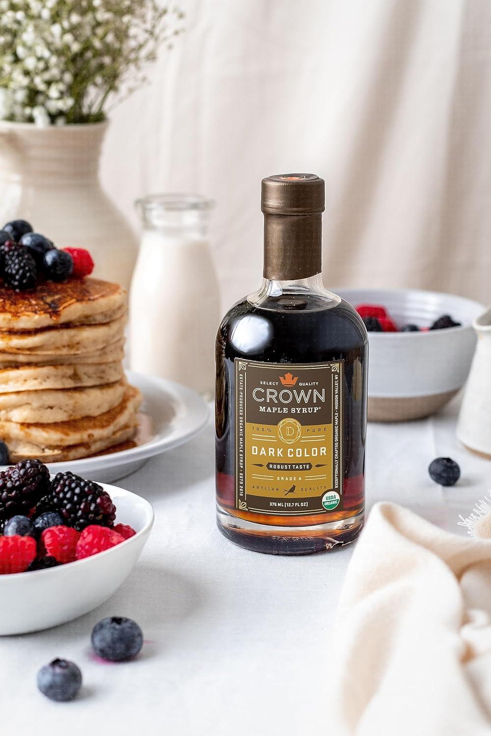 image:imageCrown Maple Very Dark Color Strong Taste Certified Organic Grade A Maple Syrup 128 Fl Oz 1 Gallon Single Pancakes Basting Glazes Sauces MustardsDark