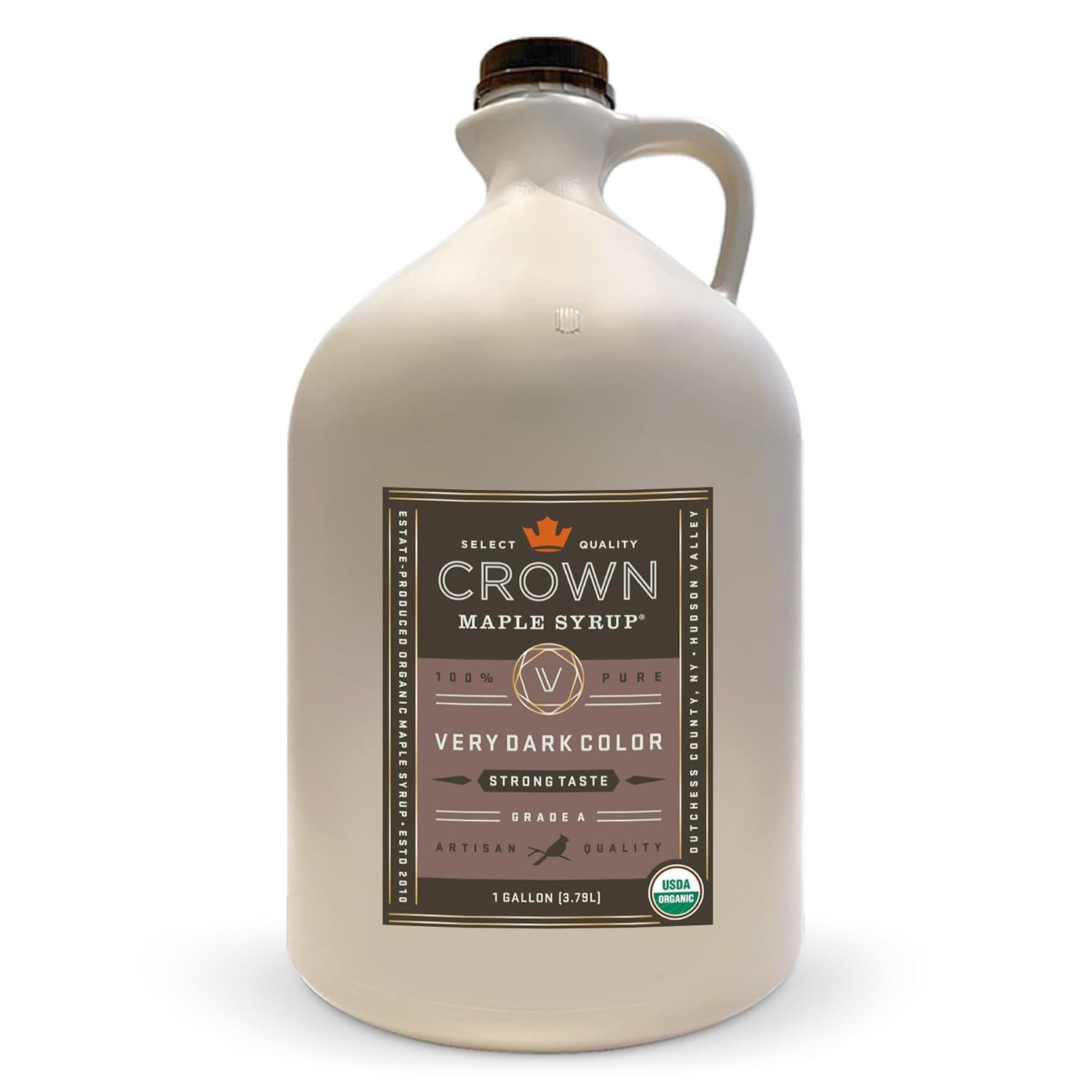 image:imageCrown Maple Very Dark Color Strong Taste Certified Organic Grade A Maple Syrup 128 Fl Oz 1 Gallon Single Pancakes Basting Glazes Sauces MustardsVery Dark