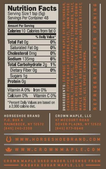 image:imageHorseshoe Brand Maple Cayenne Hot Sauce made with Crown Maple Syrup 8oz Bottle 8 Pack8 Oz Pack of 2
