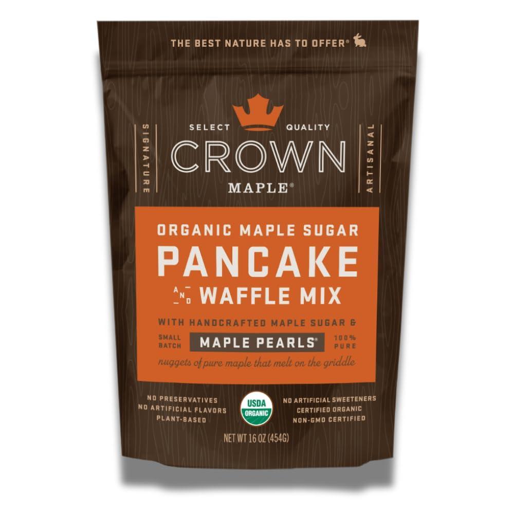 image:imageCrown Maple Organic Maple Sugar Pancake and Waffle Mix 16oz with Handcrafted Maple Sugar and SmallBatch Maple Pearls16 Ounce Pack of 1