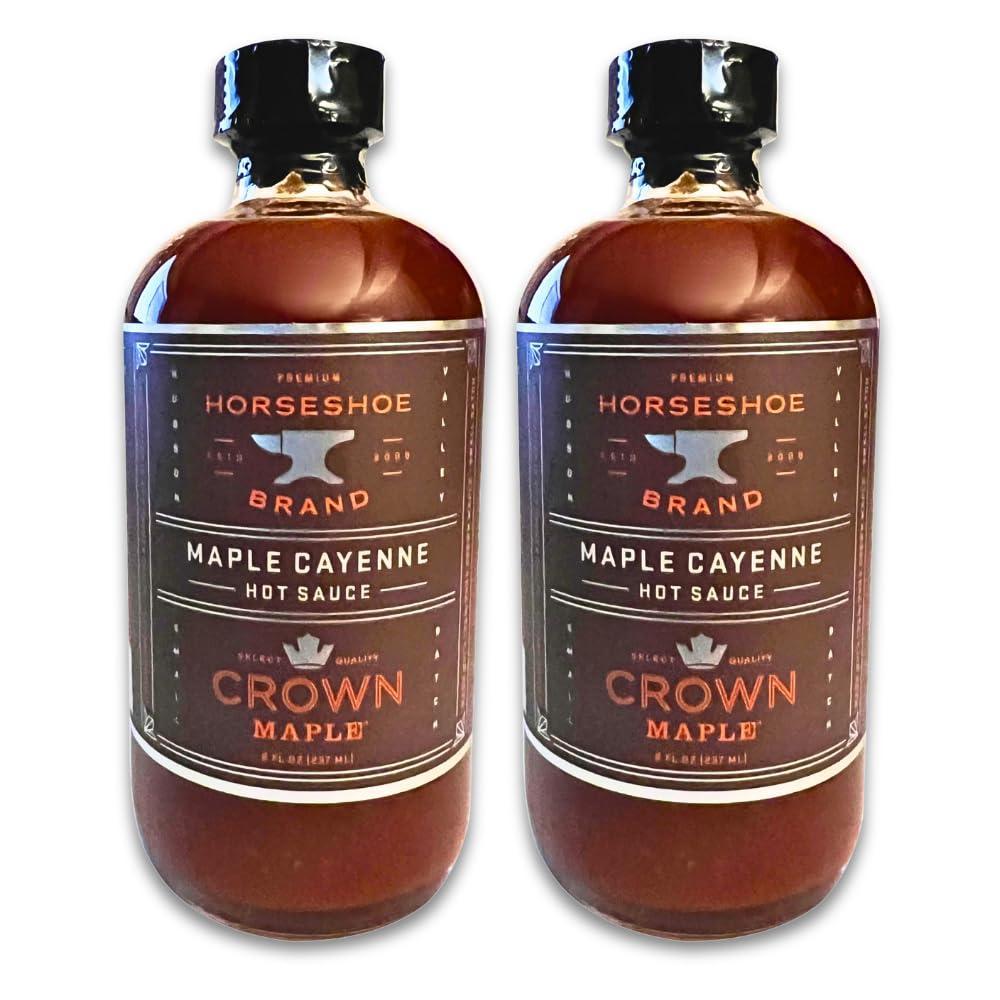 image:imageHorseshoe Brand Maple Cayenne Hot Sauce made with Crown Maple Syrup 8oz Bottle 8 Pack8 Oz Pack of 2