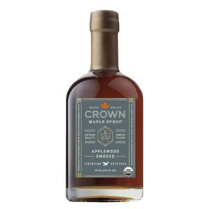 Crown Maple Applewood Smoked Organic Maple Syrup, 100% Pure, Grade A, Gluten Free, No Preservatives, Non-GMO Pancake and Breakfast Topping, 12.7 FL Oz
