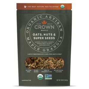 Crown Maple Organic Artisan Maple Granola – Oats, Nuts & Super Seeds, 20 Oz(20 Ounce (Pack of 1))