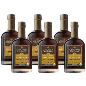 Crown Maple Very Dark Color Strong Taste Certified Organic Grade A Maple Syrup, 128 Fl Oz (1 Gallon), Single, Pancakes, Basting Glazes, Sauces, Mustards(Dark)