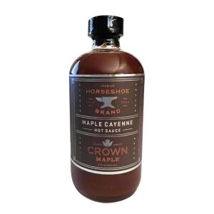 Horseshoe Brand Maple Cayenne Hot Sauce made with Crown Maple Syrup, 8oz Bottle (8 Pack)(8 Oz (Pack of 1))
