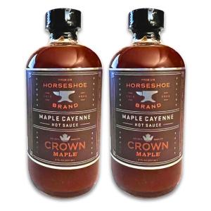 Horseshoe Brand Maple Cayenne Hot Sauce made with Crown Maple Syrup, 8oz Bottle (8 Pack)(8 Oz (Pack of 2))